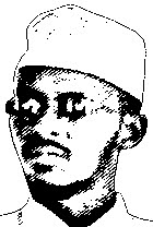 Shabaab-Chef Abu Zubeir (Zeichnung © Der Standard)