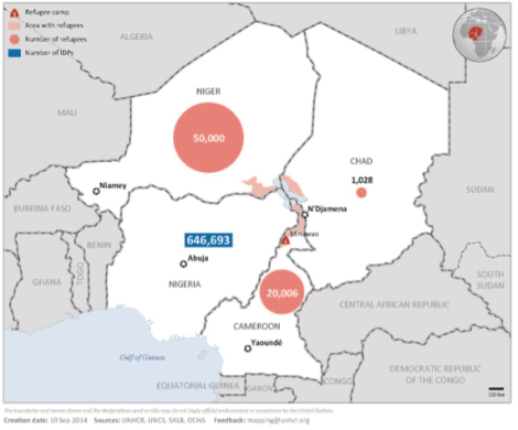 Die meisten, die vor Boko Haram fliehen, bleiben im eigenen Land: Zahlen des UNHCR vom September